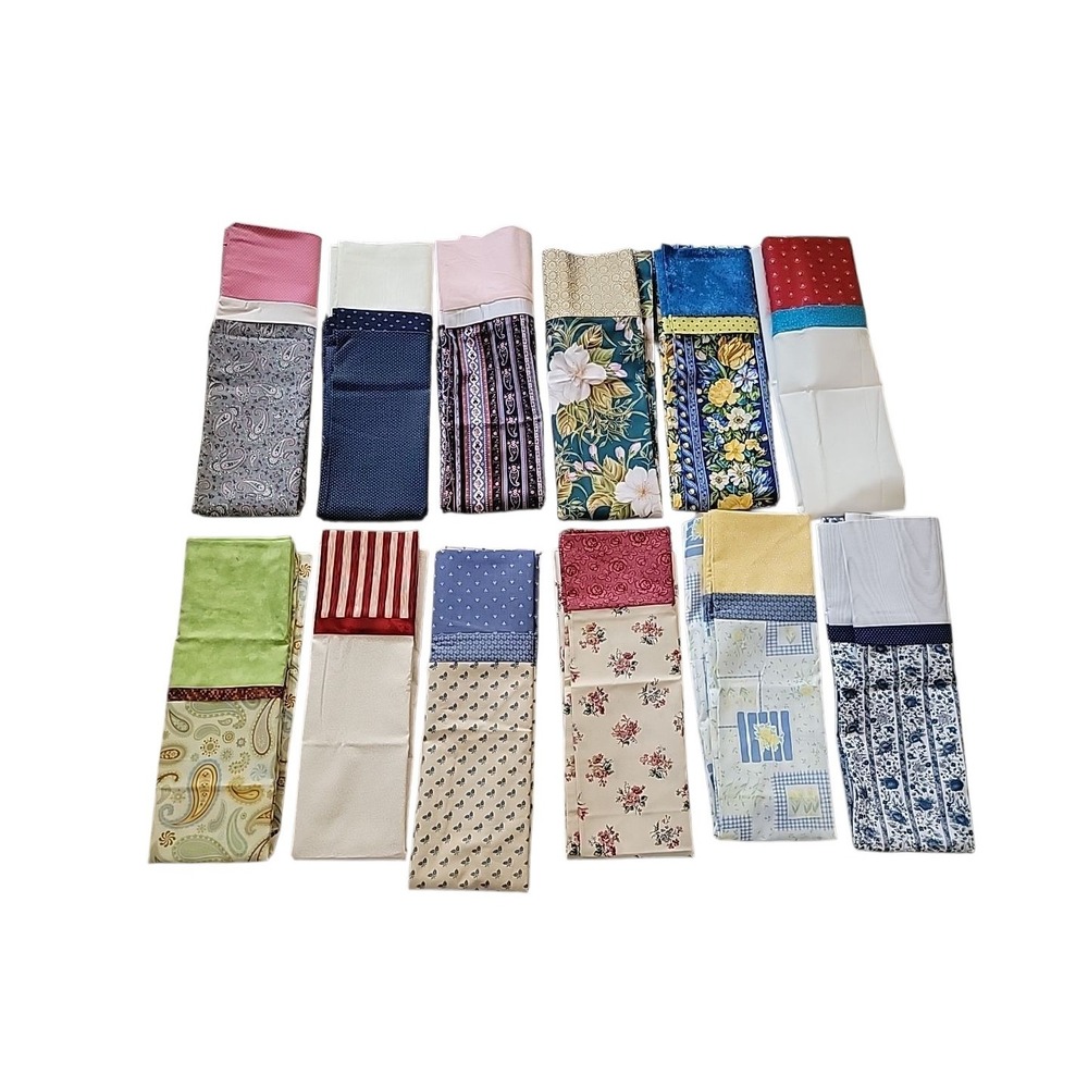 LOT of 12 NEW Handcrafted PILLOW CASES Flowers Paisley Theme